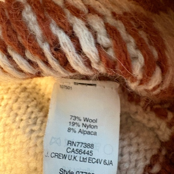 Madewell Chevron Sweater - Cream, Red, and Brown (fits snugly) - Picture 5 of 6